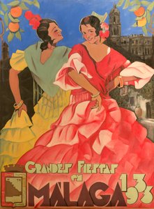 Mainosjuliste Grandes Fiestas de Malaga 1933.